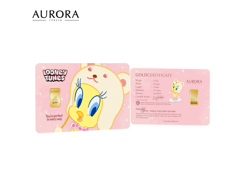 WARNER BROS X AURORA ITALIA (0.25g) Tweety Limited Edition Gold Bar