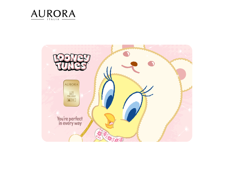 WARNER BROS X AURORA ITALIA (0.25g) Tweety Limited Edition Gold Bar