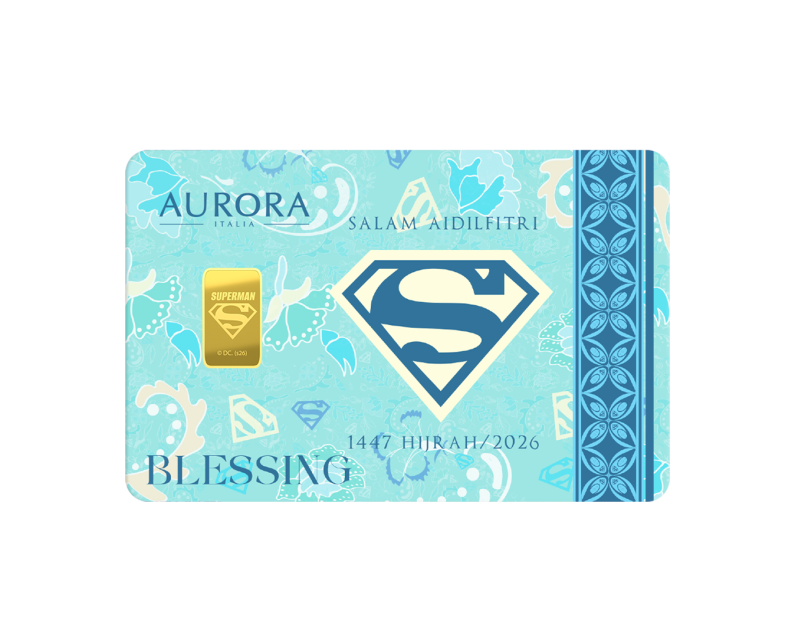 [NEW LAUNCH PRE-OREDER] DC x AURORA ITALIA (0.25g) 999.9 DC Raya Superman and Supergirl Limited Edition Gold Bar
