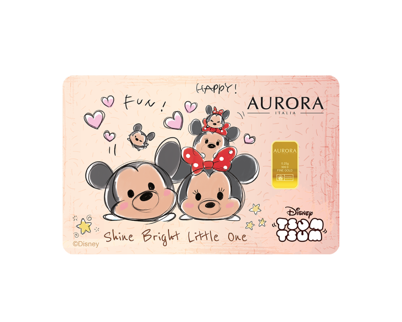 [NEW LAUNCH] DISNEY x AURORA ITALIA (0.25g) 999.9 Tsum Tsum New Born Limited Edition Gold Bar