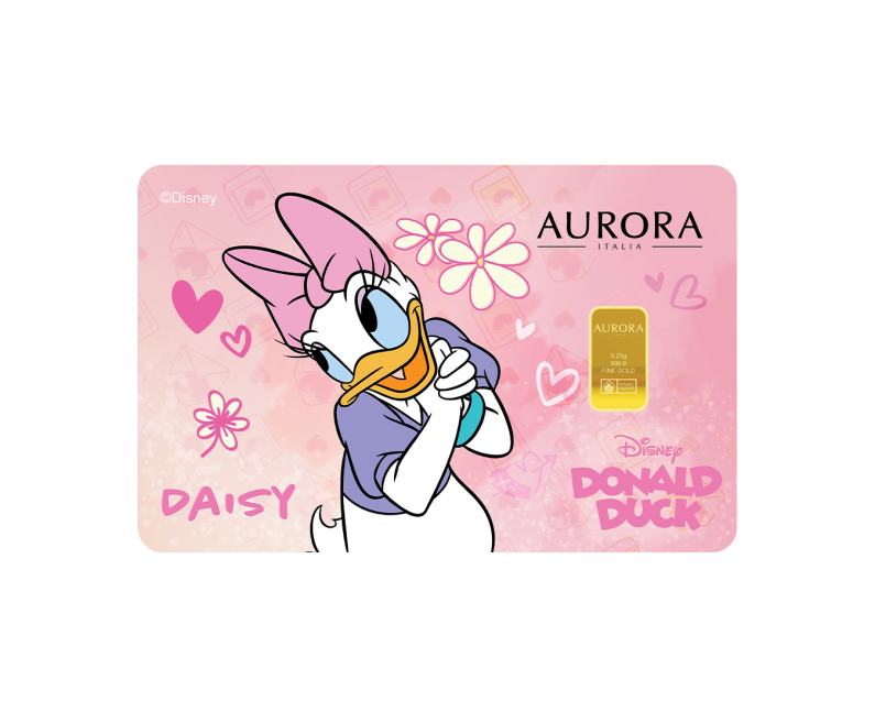 [NEW LAUNCH] DISNEY x AURORA ITALIA (0.25g) 999.9 Donald & Daisy Limited Edition Gold Bar