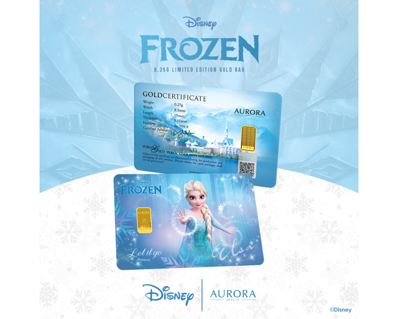 [NEW LAUNCH] DISNEY x AURORA ITALIA (0.25g) 999.9 Frozen Limited Edition Gold Bar
