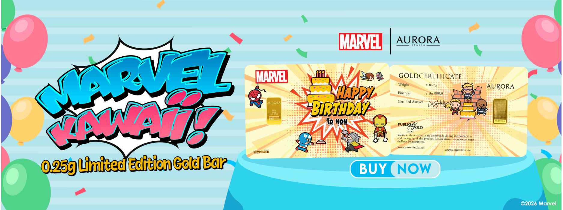 0.25g Marvel Kawaii Birthday