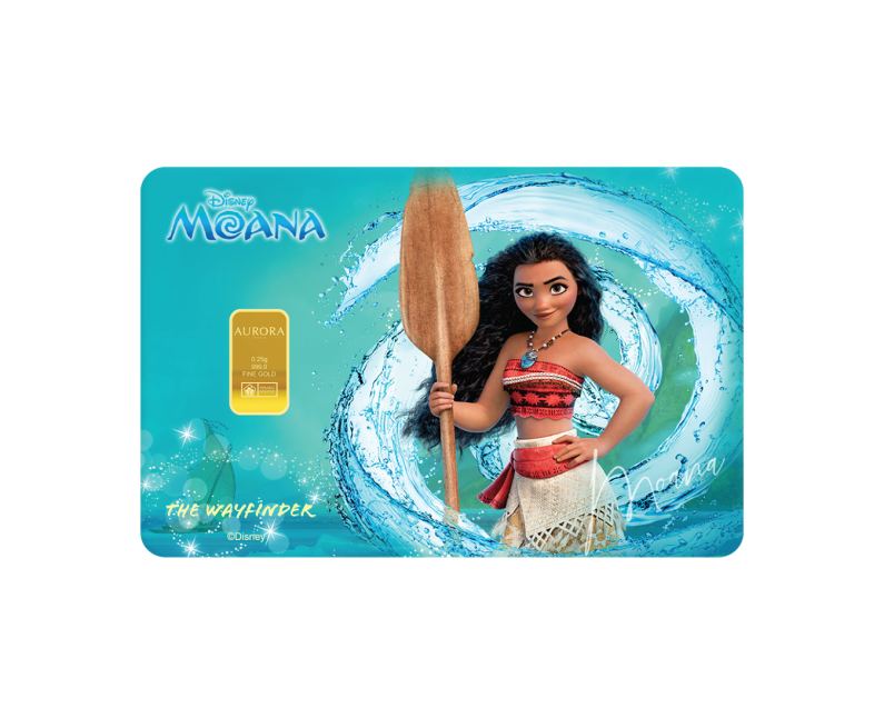 [NEW LAUNCH] DISNEY x AURORA ITALIA (0.25g) 999.9 Princess Moana Limited Edition Gold Bar  