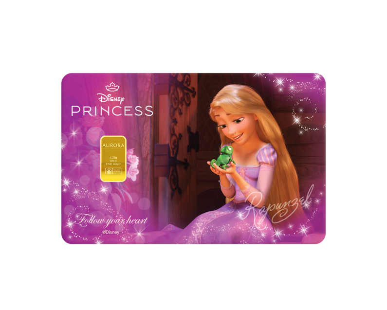 [NEW LAUNCH] DISNEY x AURORA ITALIA (0.25g) 999.9 Princess Rapunzel Limited Edition Gold Bar  