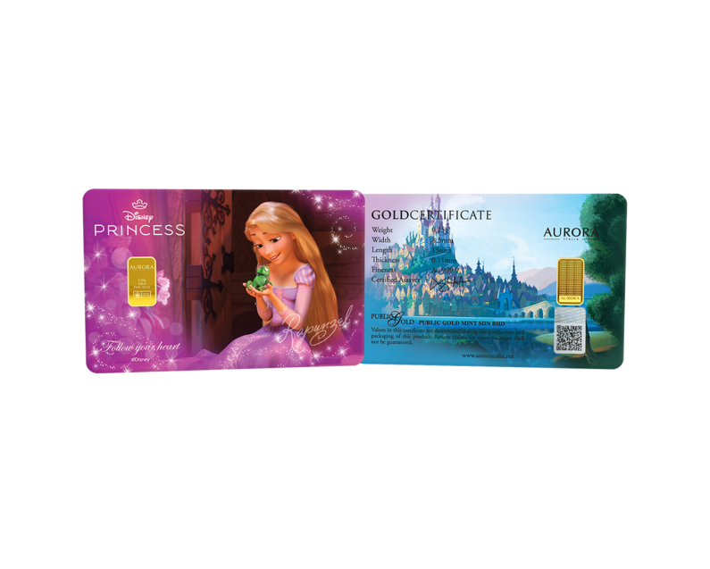 [NEW LAUNCH] DISNEY x AURORA ITALIA (0.25g) 999.9 Princess Rapunzel Limited Edition Gold Bar  