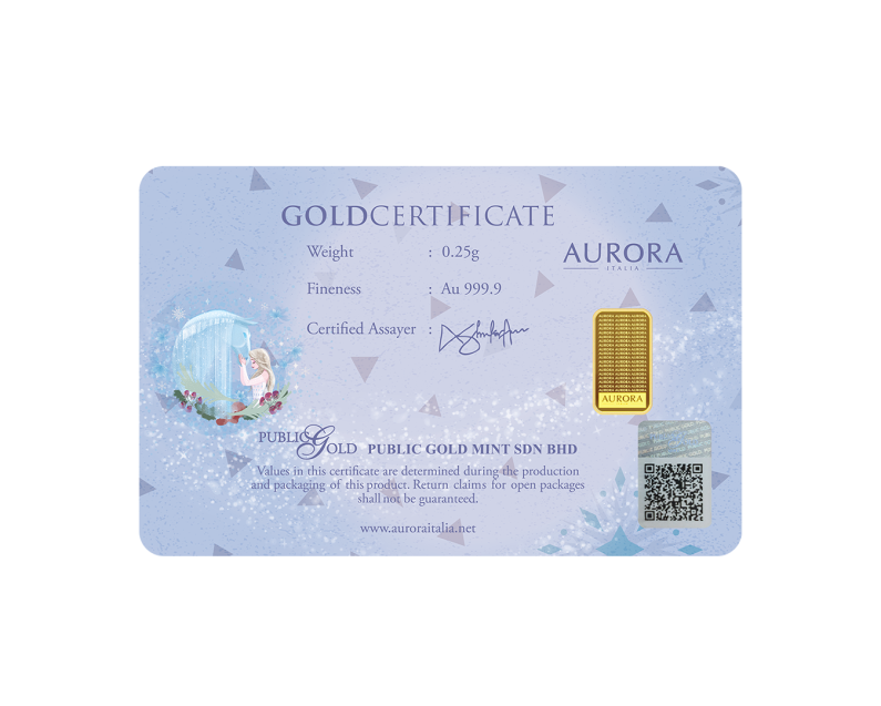 [PRE-ORDER] DISNEY x AURORA ITALIA (0.25g) 999.9 Disney Princess Horses Limited Edition Gold Bar