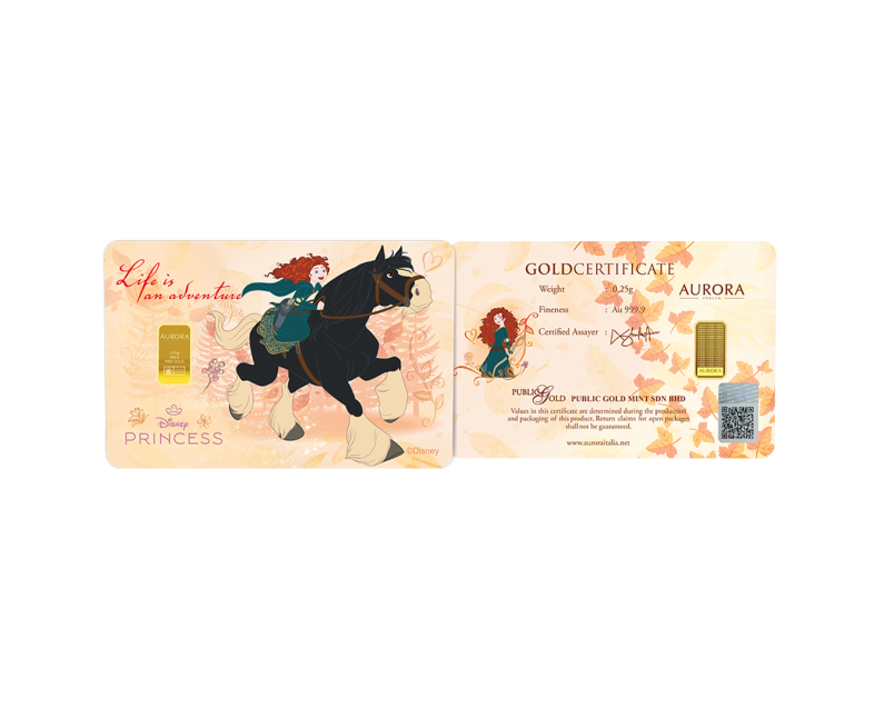 [PRE-ORDER] DISNEY x AURORA ITALIA (0.25g) 999.9 Disney Princess Horses Limited Edition Gold Bar