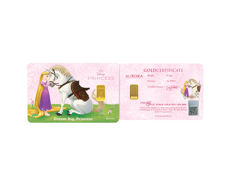 [PRE-ORDER] DISNEY x AURORA ITALIA (0.25g) 999.9 Disney Princess Horses Limited Edition Gold Bar