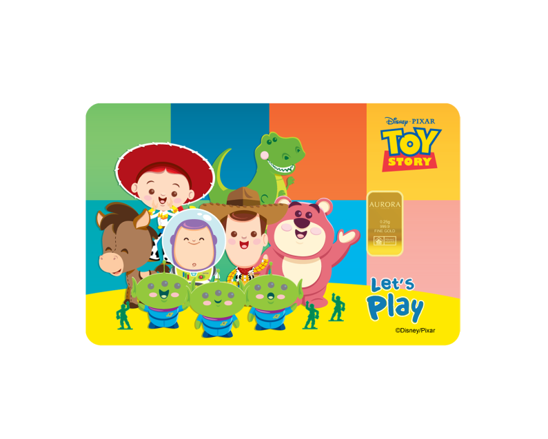 [BLIND BOX] DISNEY x AURORA ITALIA (0.25g) 999.9 Toy Story Limited Edition Gold Bar