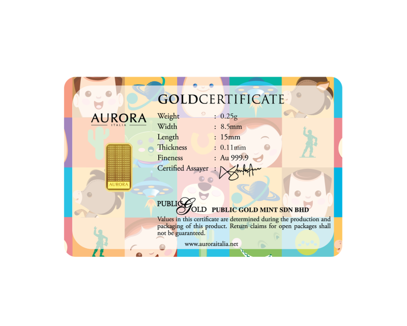 [BLIND BOX] DISNEY x AURORA ITALIA (0.25g) 999.9 Toy Story Limited Edition Gold Bar