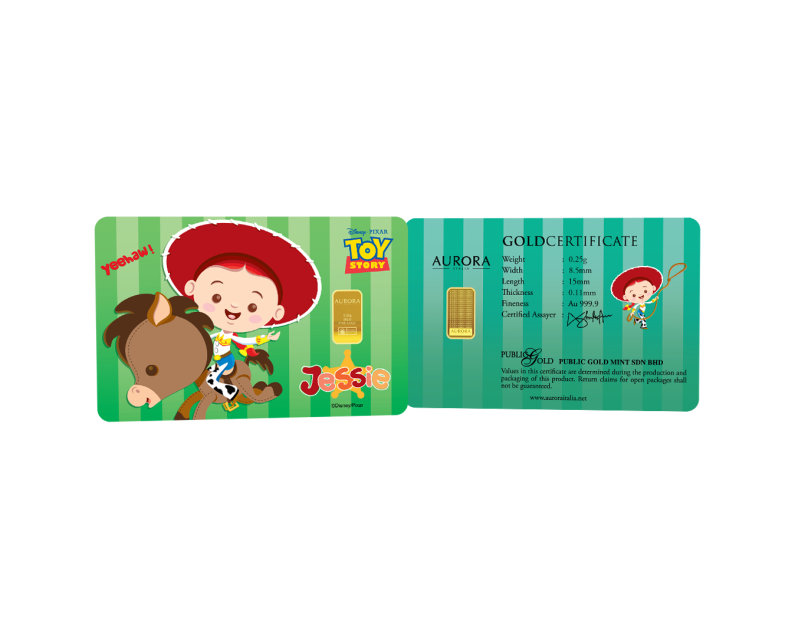 [BLIND BOX] DISNEY x AURORA ITALIA (0.25g) 999.9 Toy Story Limited Edition Gold Bar