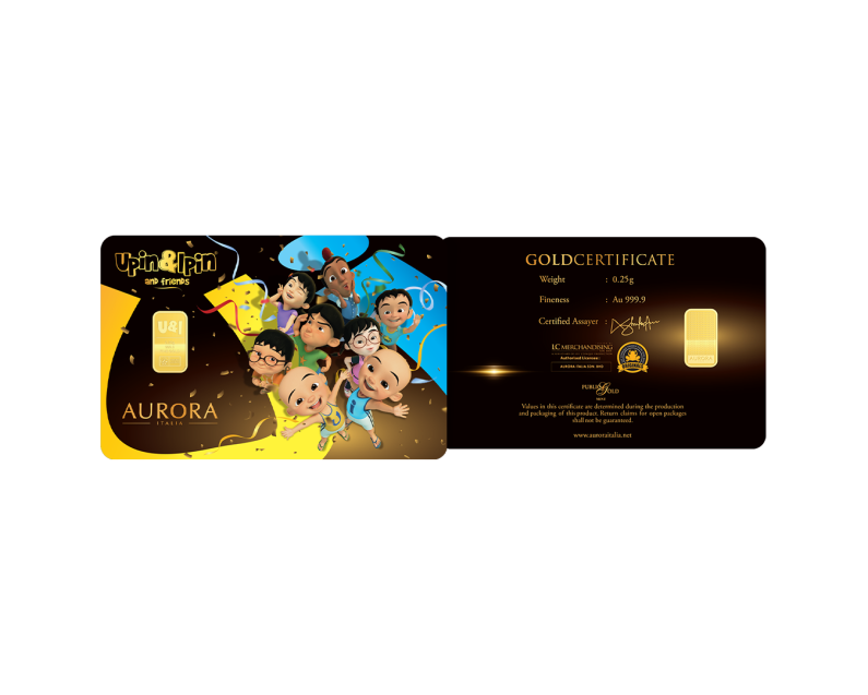 [NEW LAUNCH] UPIN & IPIN x AURORA ITALIA (0.25g) 999.9 Upin & Ipin 20th Anniversary Limited Edition Gold Bar