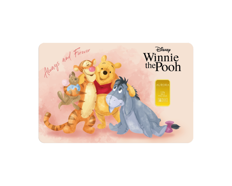 DISNEY X AURORA ITALIA (0.25g) 999.9 Winnie The Pooh Limited Edition Gold Bar