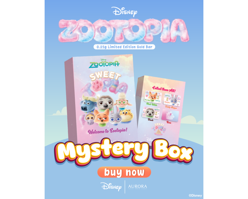 [BLIND BOX] DISNEY x AURORA ITALIA (0.25g) 999.9 Zootopia Limited Edition Gold Bar
