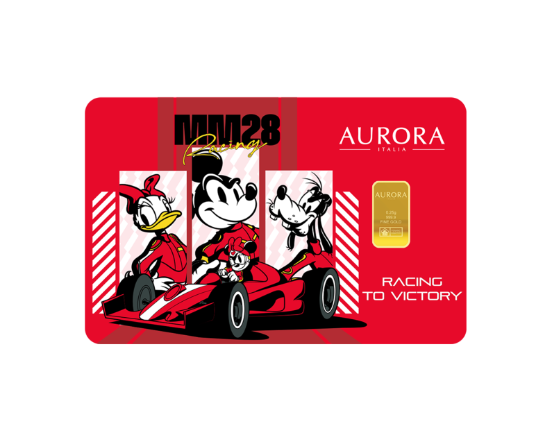 [NEW LAUNCH] DISNEY x AURORA ITALIA (0.25g) 999.9 Mickey and Friends Racing Limited Edition Gold Bar