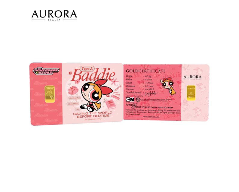 [NEW LAUNCH] WARNER BROS X AURORA ITALIA (0.25g) 999.9 The Powerpuff Girls - Which Girls Are You Limited Edition Gold Bar