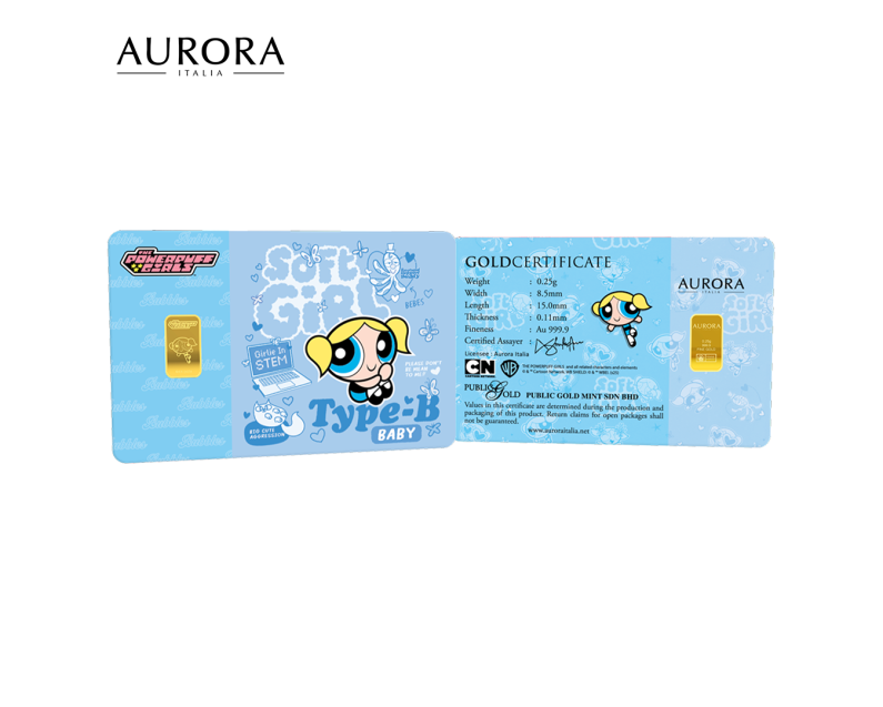 [NEW LAUNCH] WARNER BROS X AURORA ITALIA (0.25g) 999.9 The Powerpuff Girls - Which Girls Are You Limited Edition Gold Bar