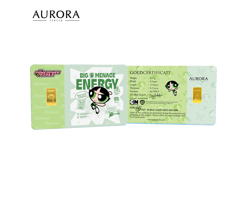 [NEW LAUNCH] WARNER BROS X AURORA ITALIA (0.25g) 999.9 The Powerpuff Girls - Which Girls Are You Limited Edition Gold Bar