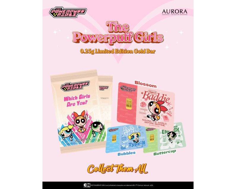 [NEW LAUNCH] WARNER BROS X AURORA ITALIA (0.25g) 999.9 The Powerpuff Girls - Which Girls Are You Limited Edition Gold Bar