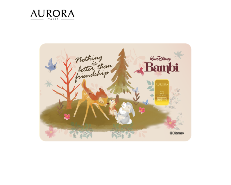 DISNEY X AURORA ITALIA (0.25g) 999.9 Bambi Limited Edition Gold Bar