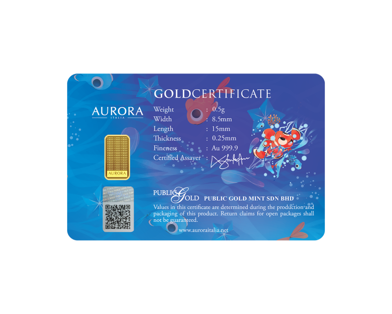 [NEW LAUNCH] DISNEY x AURORA ITALIA (0.5g) 999.9 Finding Nemo Limited Edition Gold Bar