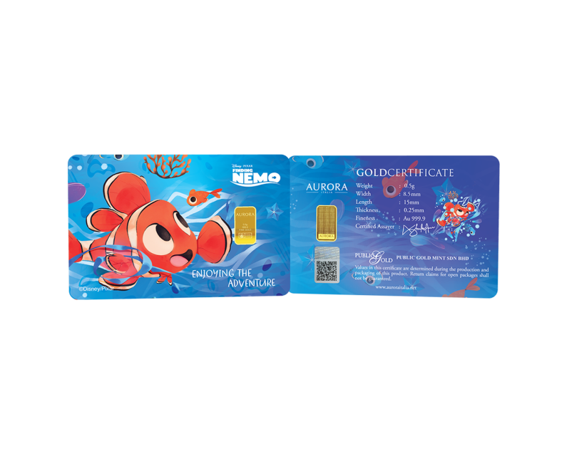 [NEW LAUNCH] DISNEY x AURORA ITALIA (0.5g) 999.9 Finding Nemo Limited Edition Gold Bar