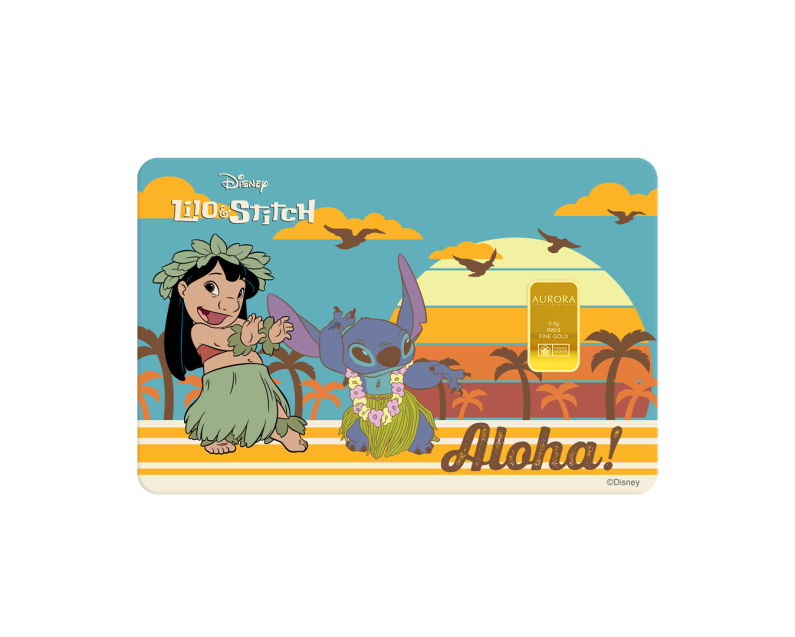 [NEW LAUNCH] DISNEY x AURORA ITALIA (0.5g) 999.9 Lilo & Stitch Limited Edition Gold Bar