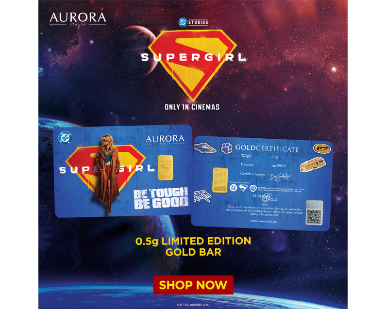 [NEW LAUNCH] DC x AURORA ITALIA (0.5g) 999.9 Supergirl Limited Edition Gold Bar