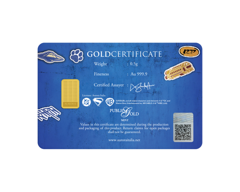 [NEW LAUNCH] DC x AURORA ITALIA (0.5g) 999.9 Supergirl Limited Edition Gold Bar