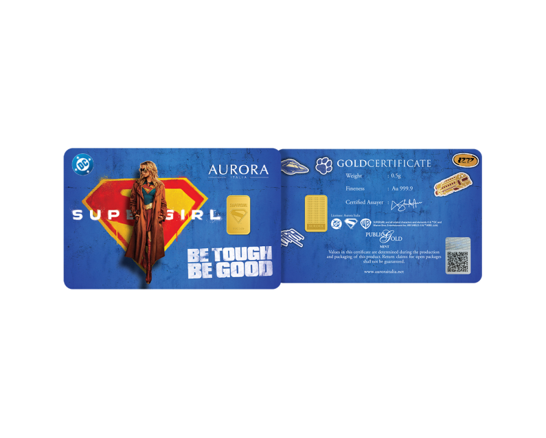 [NEW LAUNCH] DC x AURORA ITALIA (0.5g) 999.9 Supergirl Limited Edition Gold Bar