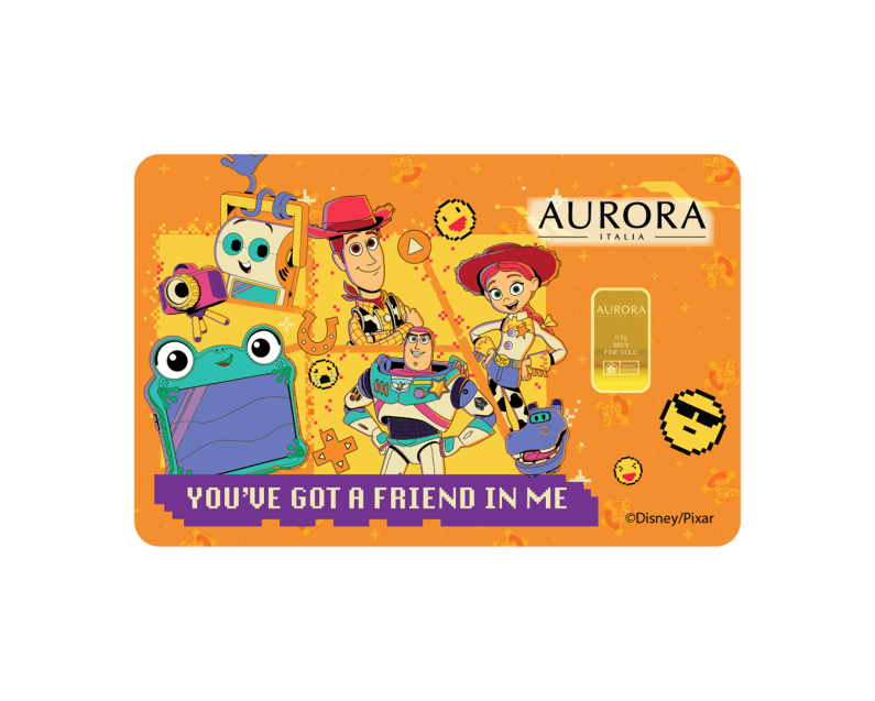 [NEW LAUNCH] DISNEY x AURORA ITALIA (0.5g) 999.9 Disney Toy Story 5 Limited Edition Gold Bar