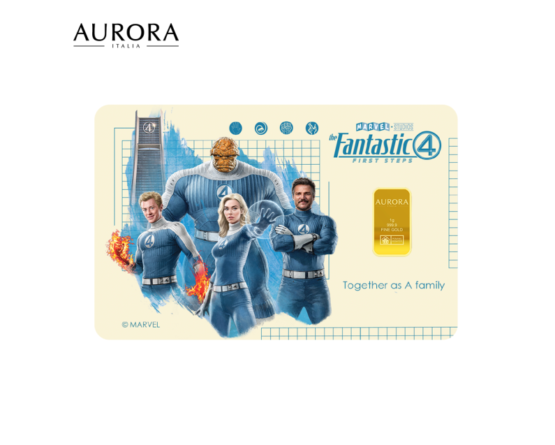 [NEW LAUNCH] MARVEL x AURORA ITALIA (0.5g) 999.9 The Fantastic 4 Limited Edition Gold Bar
