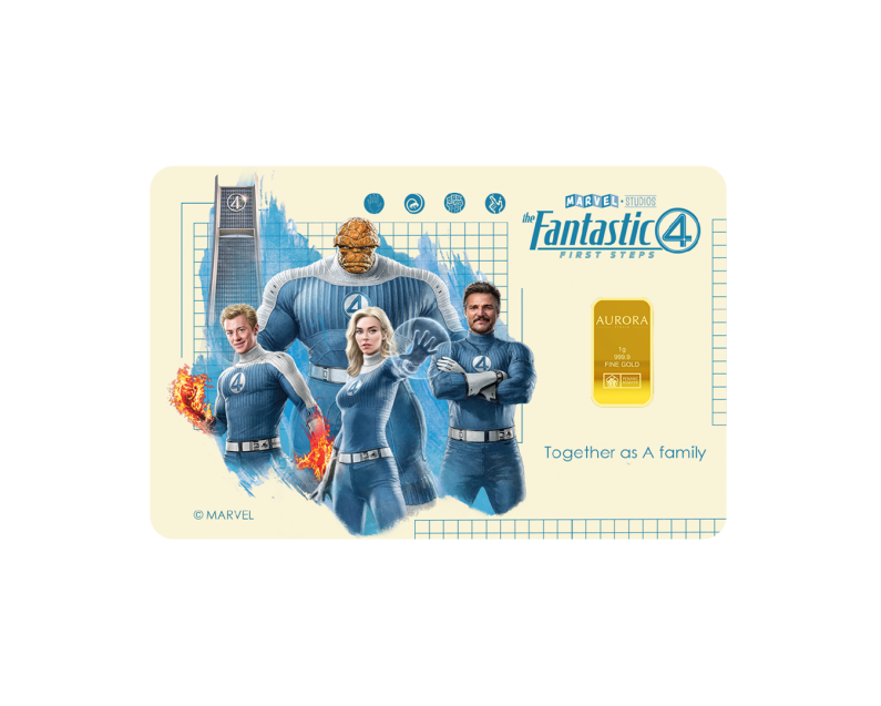 [NEW LAUNCH] MARVEL x AURORA ITALIA (0.5g) 999.9 The Fantastic 4 Limited Edition Gold Bar