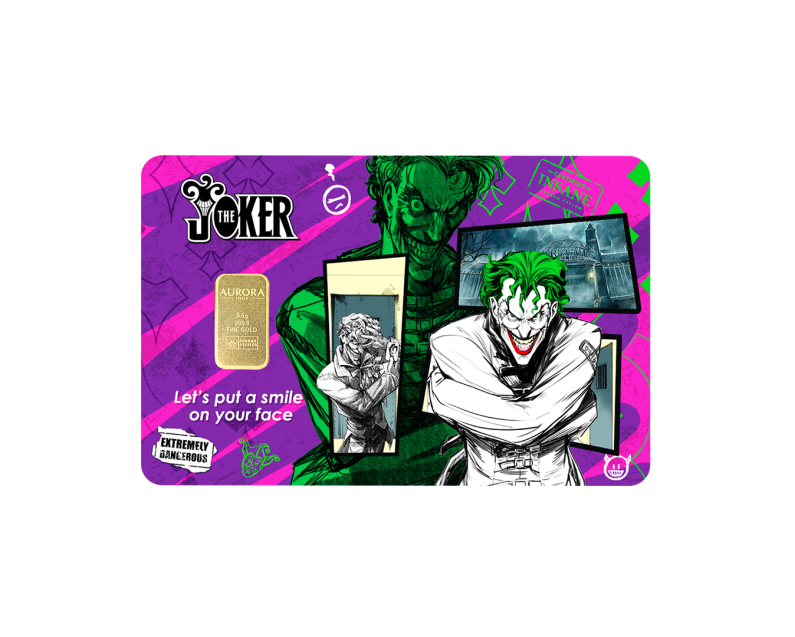 DC x AURORA ITALIA (0.5g) 999.9 The Joker Limited Edition Gold Bar