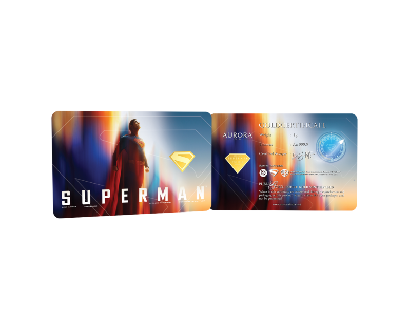 [NEW LAUNCH] DC x AURORA ITALIA (1g) 999.9 Superman Movie Limited Edition Gold Bar