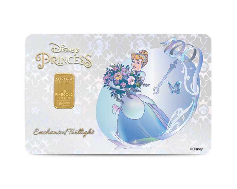 DISNEY X AURORA ITALIA (1g) 999.9 Princess Collection Cinderella 2 Limited Edition Gold Bar