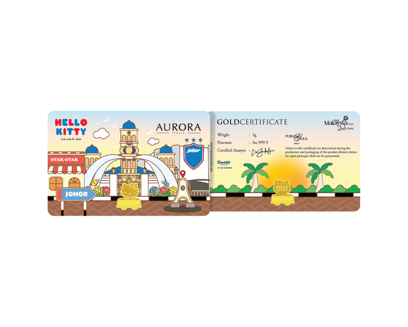 [NEW LAUNCH] SANRIO x AURORA ITALIA (1g) 999.9 Hello Kitty in Johor Limited Edition Gold Bar