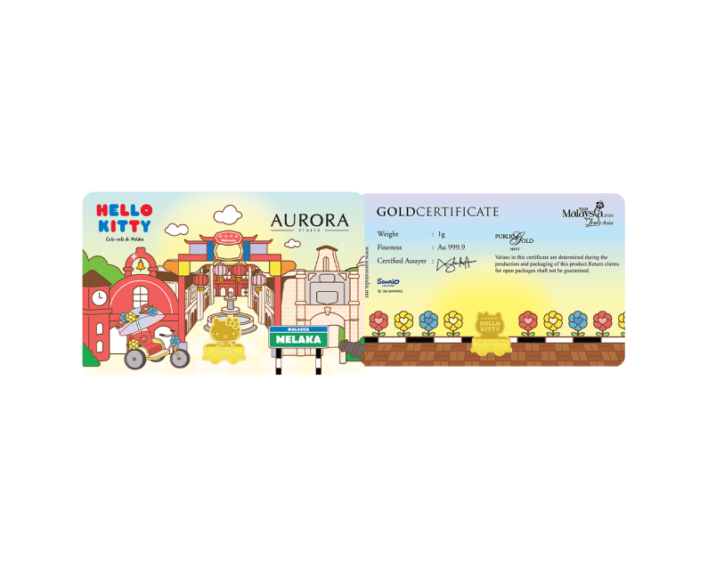 [NEW LAUNCH] SANRIO x AURORA ITALIA (1g) 999.9 Hello Kitty in Melaka Limited Edition Gold Bar