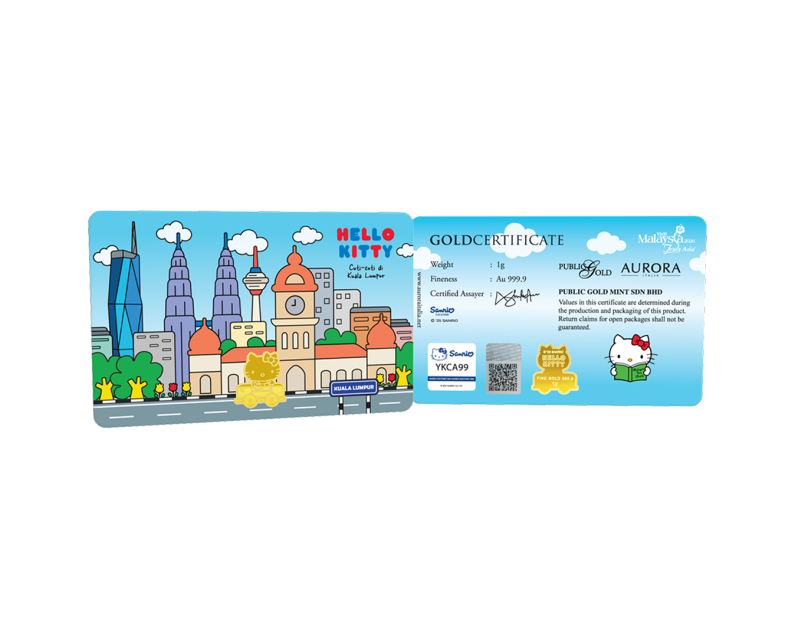[NEW LAUNCH] SANRIO x AURORA ITALIA (1g) 999.9 Hello Kitty Cuti-cuti di Malaysia Limited Edition Gold Bar