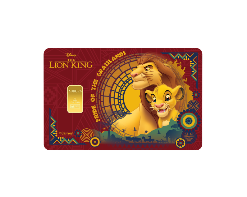 DISNEY x AURORA ITALIA (1g) 999.9 Lion King Limited Edition Gold Bar