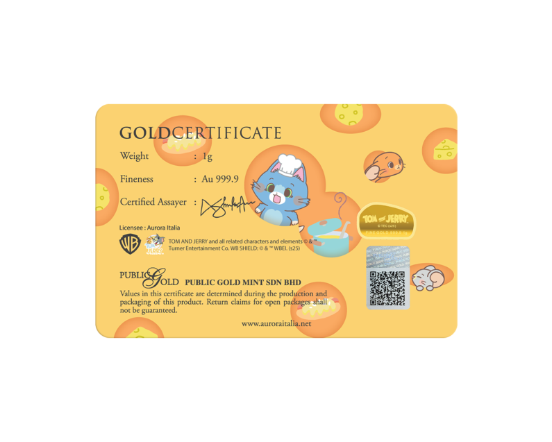 WARNER BROS X AURORA ITALIA (1g) 999.9 Tom & Jerry Gokko