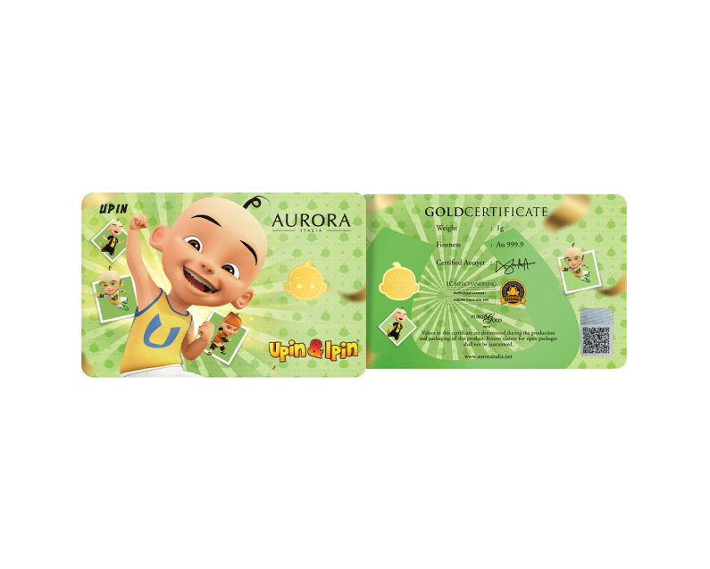  [NEW LAUNCH] UPIN & IPIN x AURORA ITALIA (1g) 999.9 Upin & Ipin Limited Edition Gold Bar