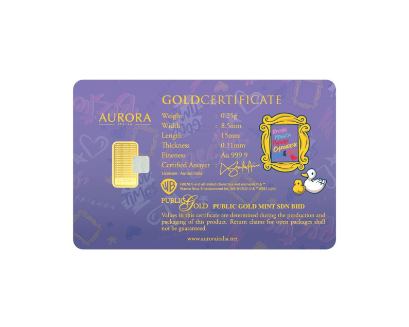 WARNER BROS X AURORA ITALIA (0.25g) Friends Limited Edition Gold Bar
