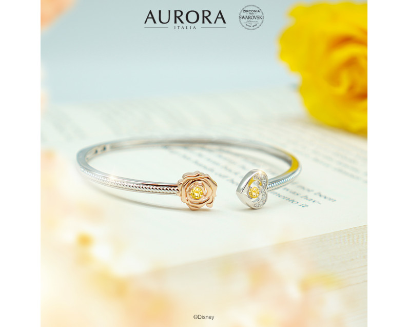 DISNEY x AURORA ITALIA Beauty & The Beast Rose And Fangs Bangle 