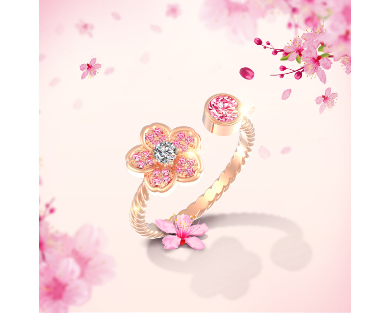 Auroses Cherry Blossom Open Ring