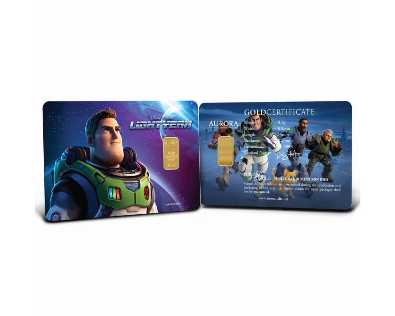 DISNEY x AURORA ITALIA (0.5g) 999.9 Light Year Limited Edition Gold Bar