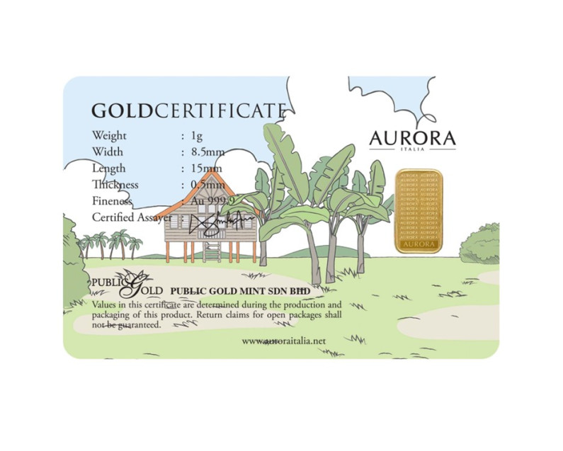 DISNEY x AURORA ITALIA (1g) 999.9 Mickey and Friends Better Together Limited Edition Gold Bar