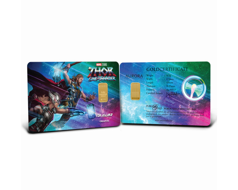 MARVEL x AURORA ITALIA (0.5g) 999.9 Thor: Love and Thunder Limited Edition Gold Bar