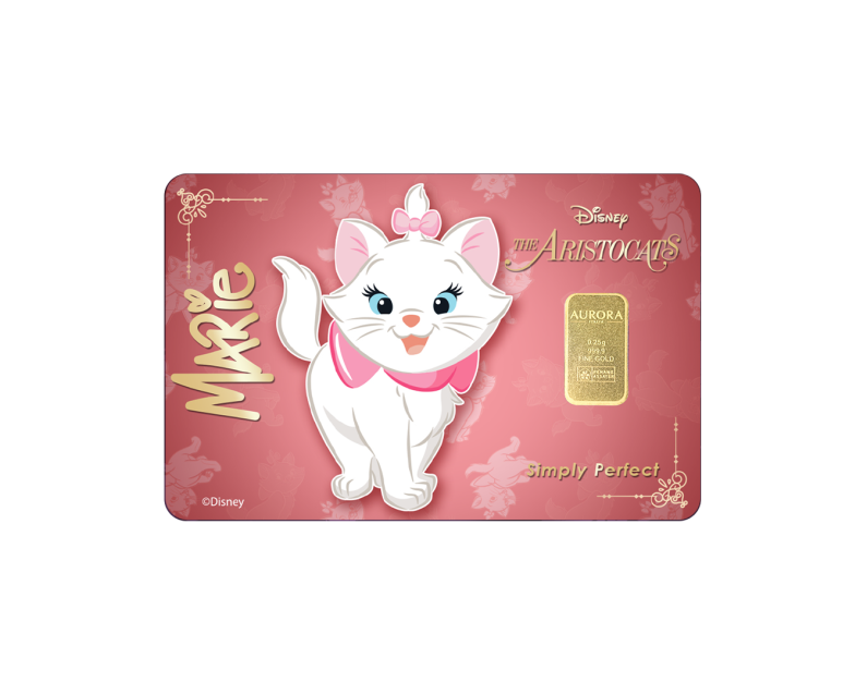 DISNEY X AURORA ITALIA (0.25g) 999.9 The Aristocats Marie Limited Edition Gold Bar